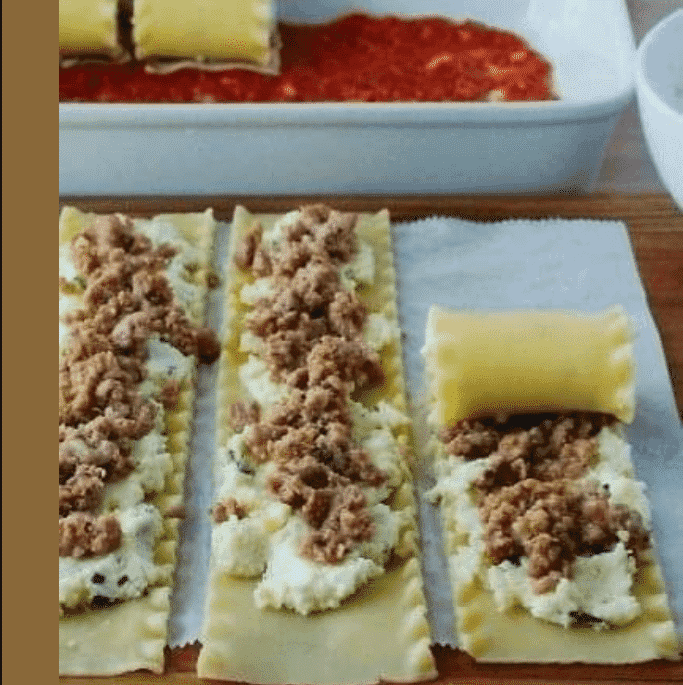 3 Cheese Sausage Lasagna Roll Ups